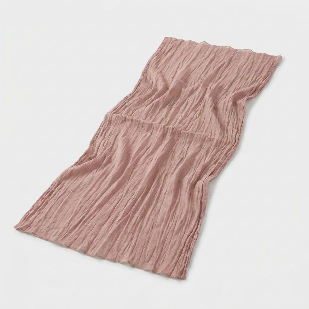 LISTINGOPT::kovosis::1246pack-cheesecloth-table-runner40x270cm-boho-gauze-fabric-rustic-sheer-tablerunner-for-wedding-bridal-shower-party-banquet::color-dusty-pink