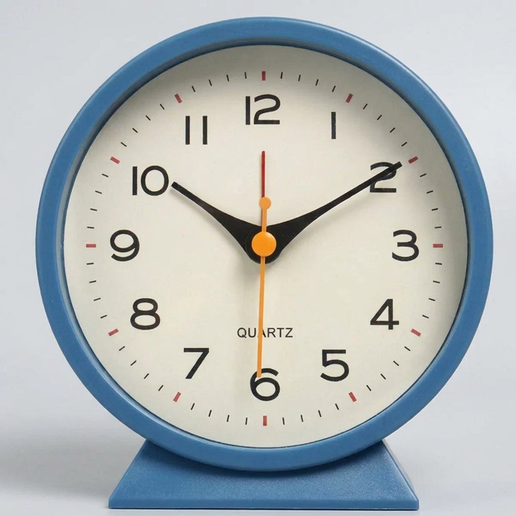 LISTINGOPT::kovosis::1pc-simple-metal-small-alarm-clock-creative-bedside-clock-desktop-mute-student-clock::color-blue
