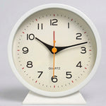 LISTINGOPT::kovosis::1pc-simple-metal-small-alarm-clock-creative-bedside-clock-desktop-mute-student-clock::color-white