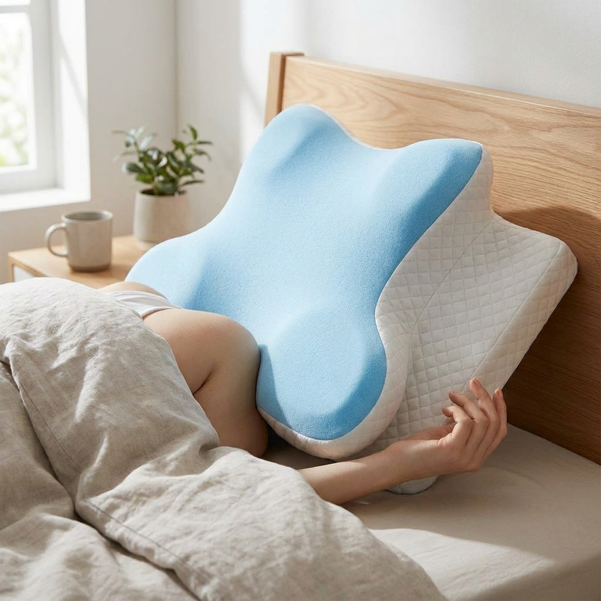 LISTINGOPT::kovosis::orthopedic-memory-foam-pillow-for-neck-relief::02-inuse