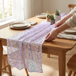LISTINGOPT::kovosis::sequin-iridescent-table-runner-boho-table-runners-glitter-sequin-tablecloth-for-party-wedding-summer-mermaid-birthday-decoration::02-inuse
