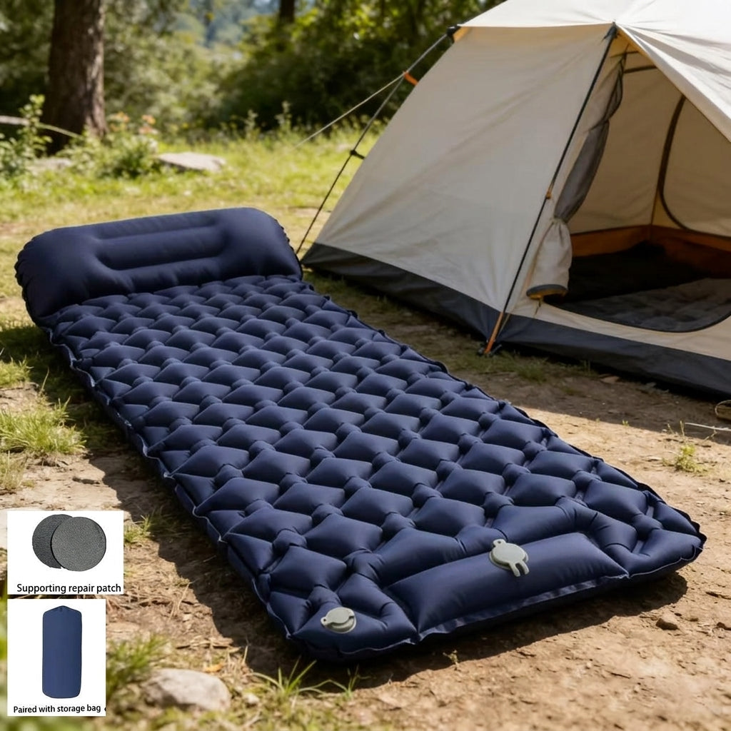 LISTINGOPT::kovosis::single-person-outdoor-inflatable-sleeping-pad-with-1-minute-quick-inflation-essential-for-camping-hiking-and-picnics-lightweight-portable-and-foldable-moisture-proof-mat-a-must-have-outdoor-gear-for-summer-outings-includes-a-matching-color::color-dark-blue