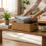LISTINGOPT::kovosis::zerolife-woven-seagrass-basket-for-home-decor-natural-wicker-basket-storage-basket-fruit-bread-towel-kitchen-table-rattan::02-inuse