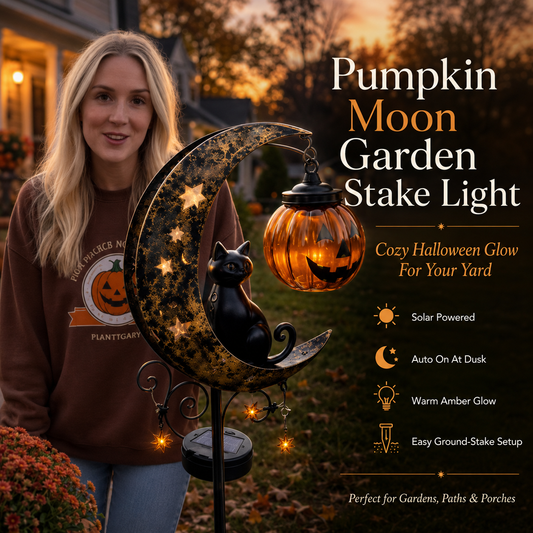 Pumpkin Moon Garden Stake Light for Enchanted Paths