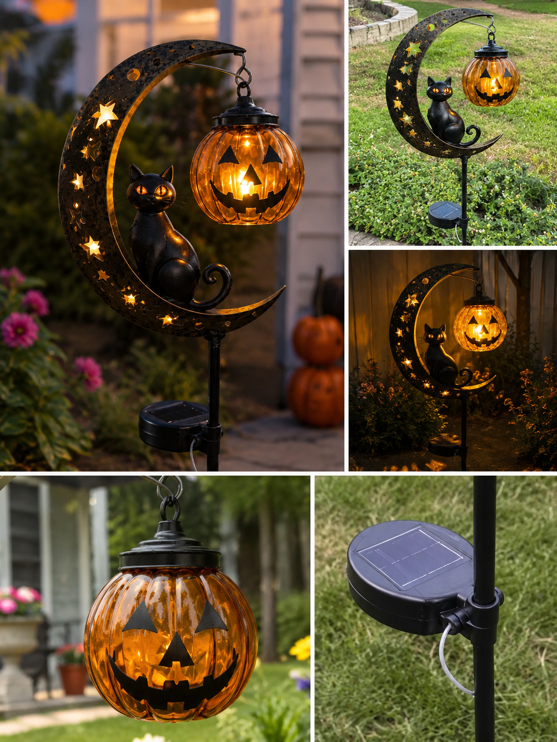 Luce da Giardino a Forma di Zucca Luna per Sentieri Incantati