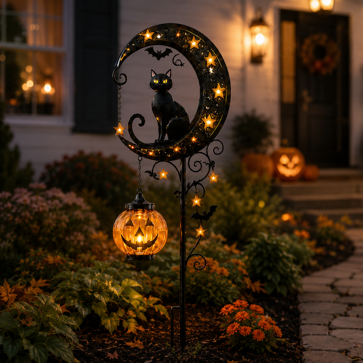 Luce da Giardino a Forma di Zucca Luna per Sentieri Incantati
