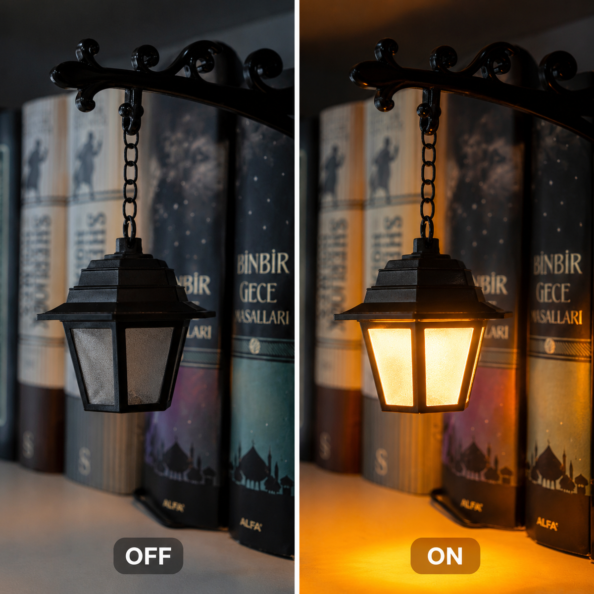 Bücherregal-Laternenlicht für magisches Regallicht