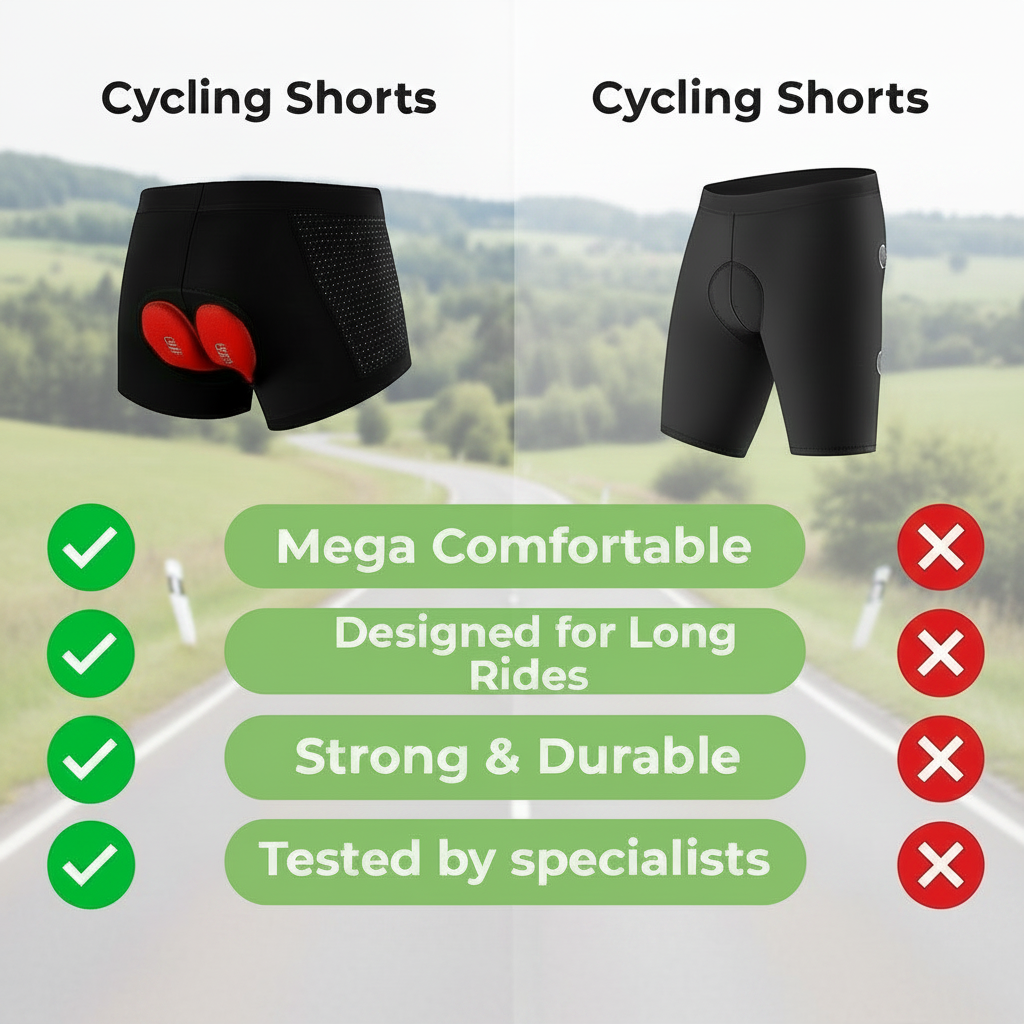 Shorts de cyclisme rembourrés en gel pour des balades sans douleur