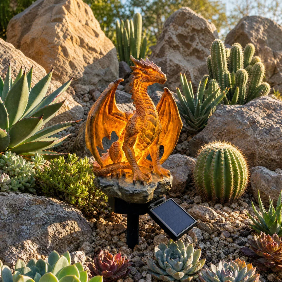 Luce da giardino solare drago per bagliore mitico all'aperto
