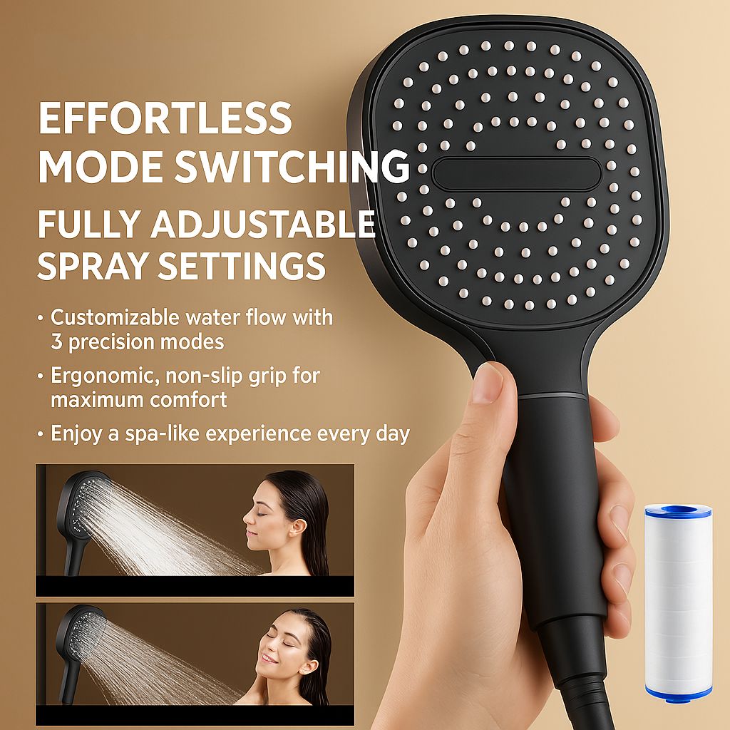 High Pressure Shower Head with Filtration