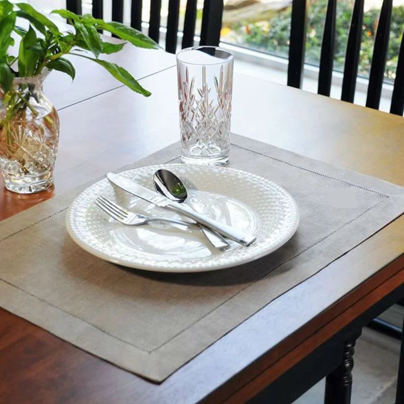 White Hemstitch Linen Napkins (6-Pack)