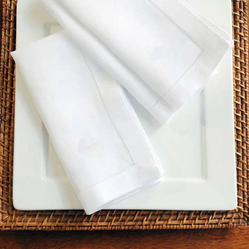 White Hemstitch Linen Napkins (6-Pack)