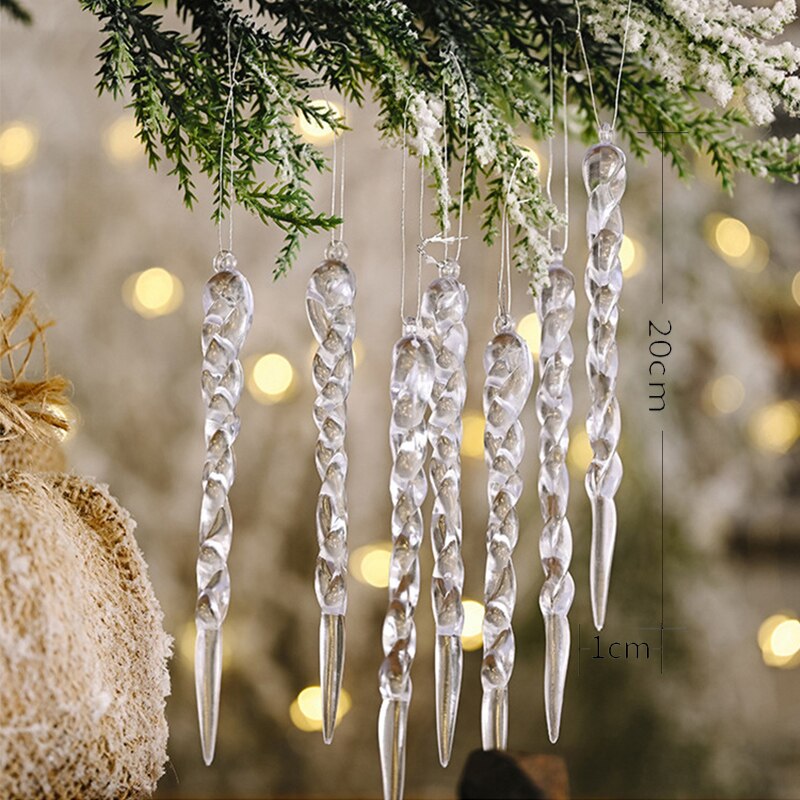 Künstliche Eiszapfen-Ornamente für frostige Baumwirkung