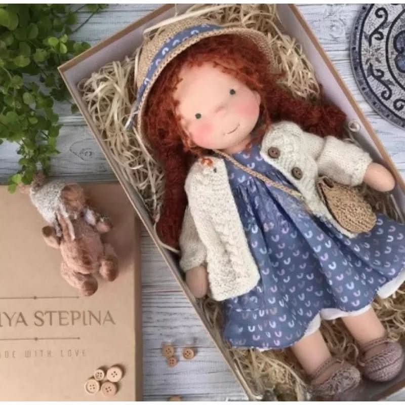 WALDOLLY - Handmade Waldorf cotton doll designed for soft, natural, and imaginative play with timeless minimalist charm