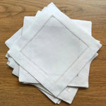 White Hemstitch Linen Napkins (6-Pack)