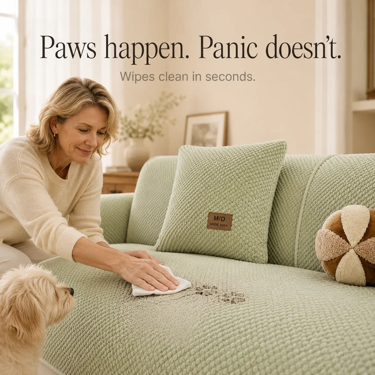 Non Slip Sofa Cover With Pet-Proof Style