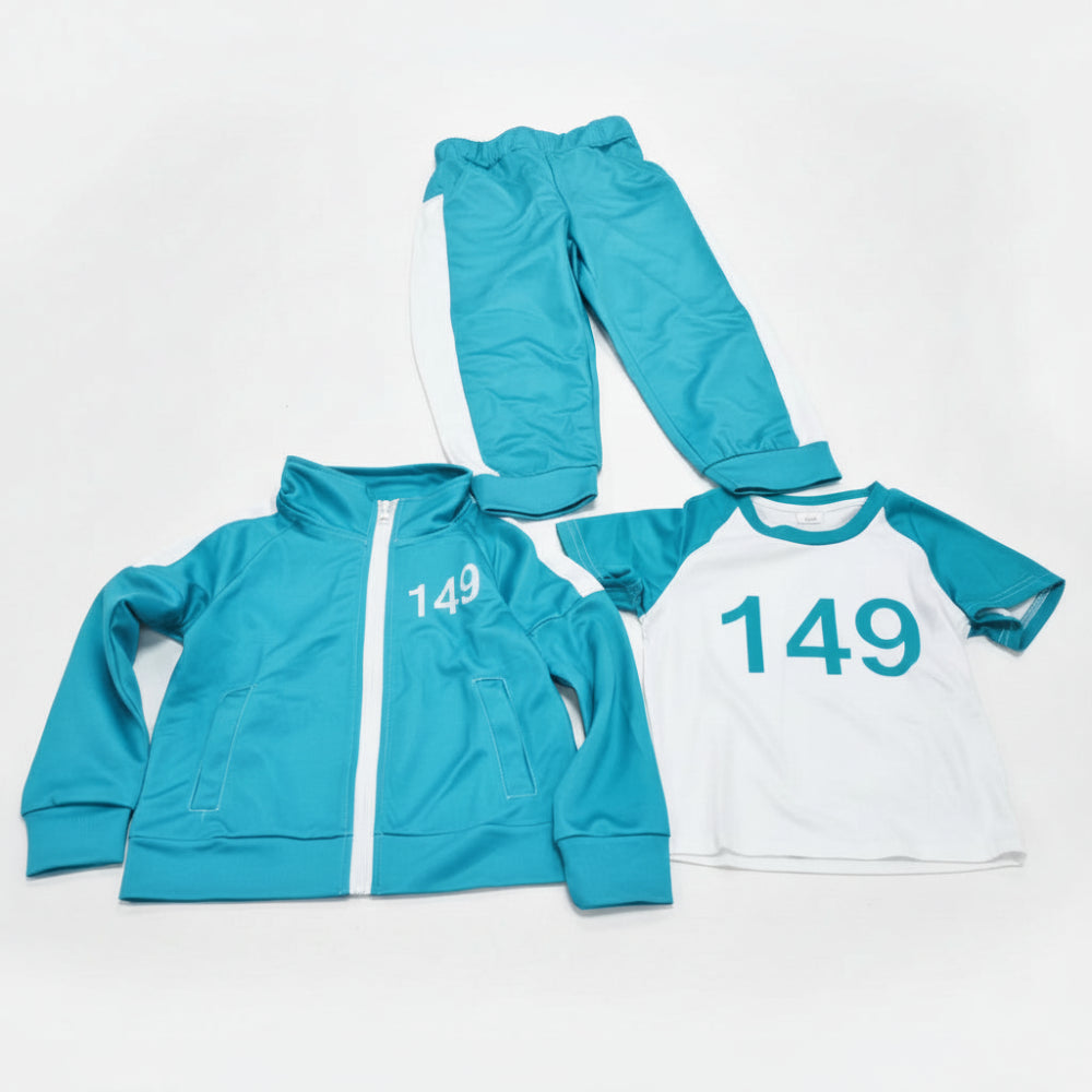 Kinder Kostüm Trainingsanzug 3-teiliges Outfit Set
