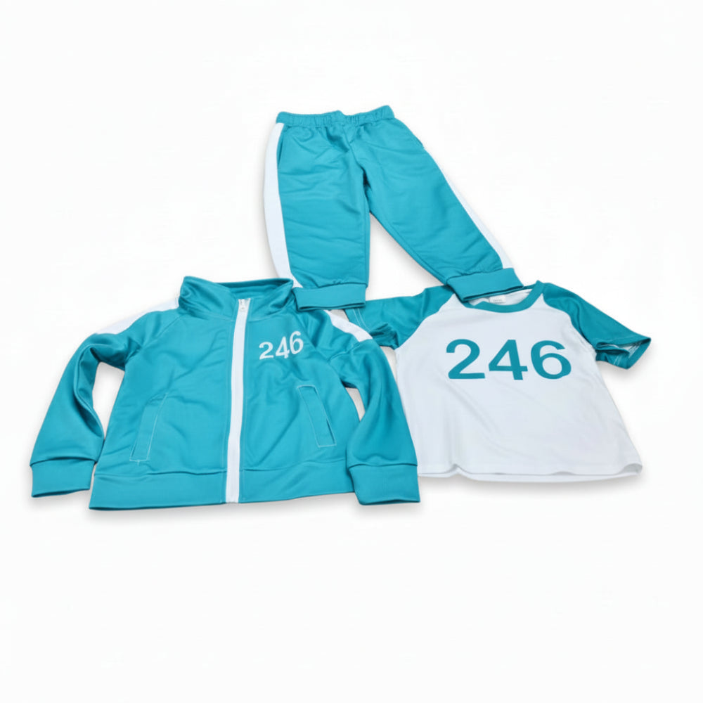 Kinder Kostüm Trainingsanzug 3-teiliges Outfit Set