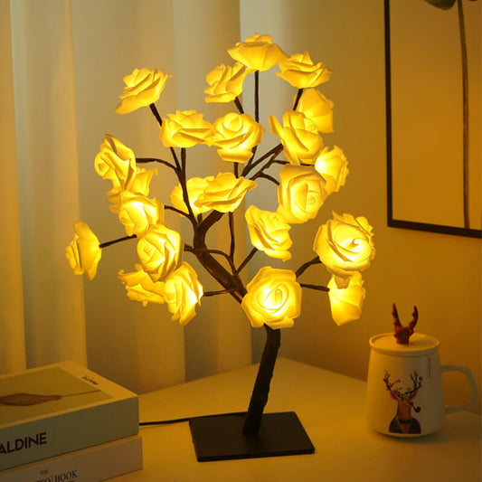 Rosentischlampe für sanftes Blumenlicht