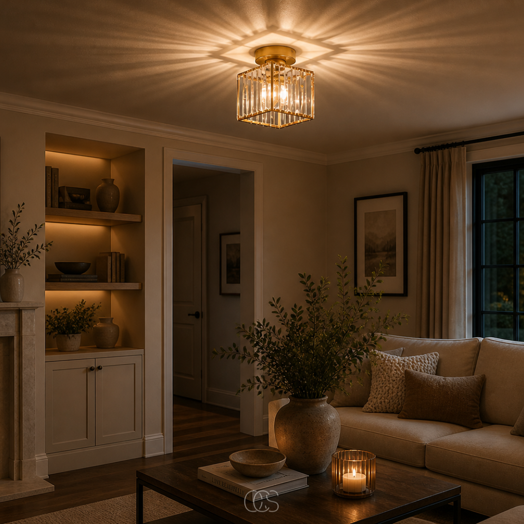 Mengjay Crystal Ceiling Lamp - Square Design
