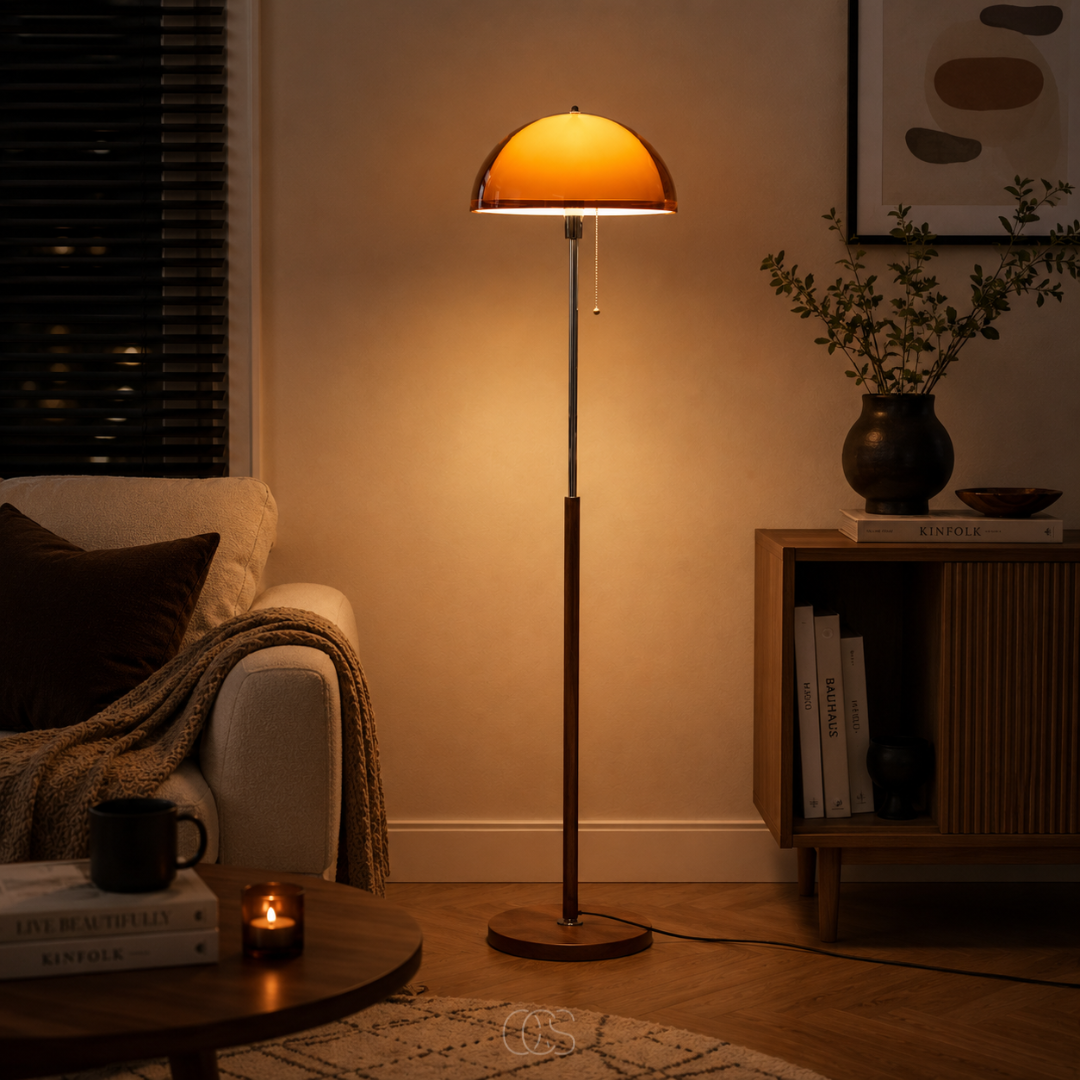 Coby Pilz Stehlampe mit Retro-Charakter
