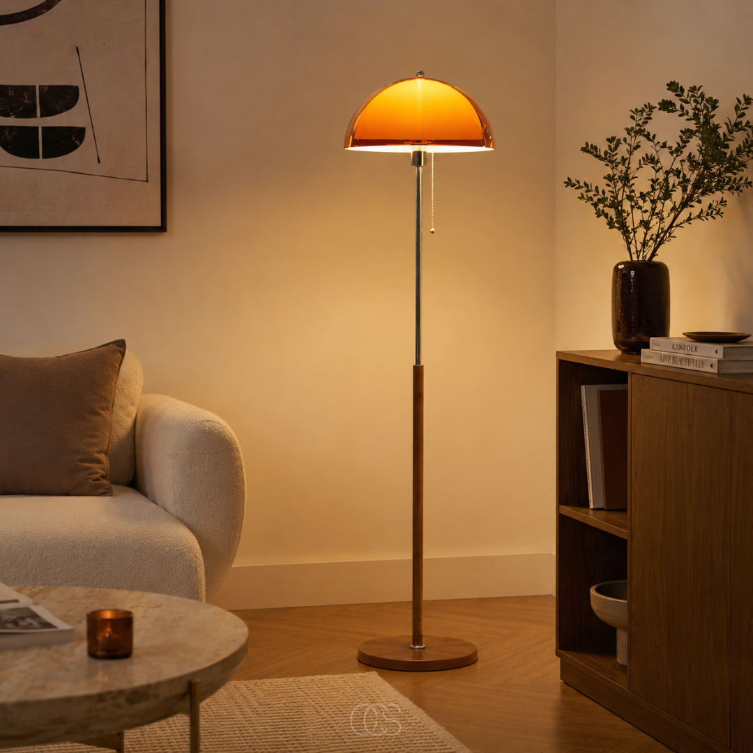 Coby Pilz Stehlampe mit Retro-Charakter