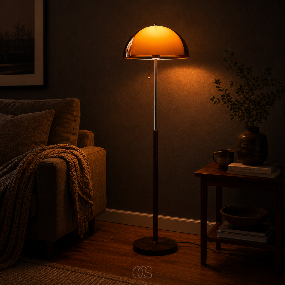 Coby Pilz Stehlampe mit Retro-Charakter