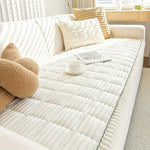 Plush Pleated Edges Sofa Cover