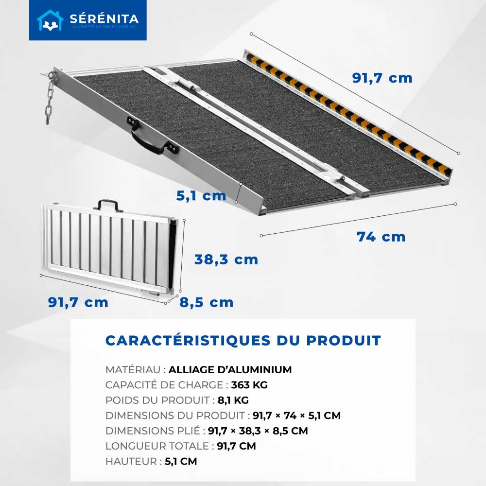 Rampă de acces portabilă pliabilă