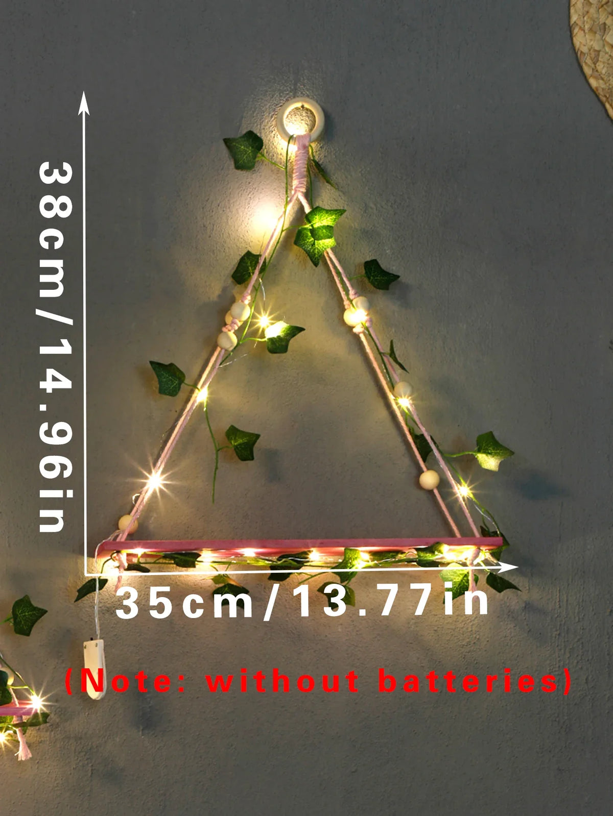 Mensola in legno con decorazione a foglia appesa, mensola LED decorativa, arredamento estetico per stanza, mensole galleggianti, espositore da parete per soggiorno
