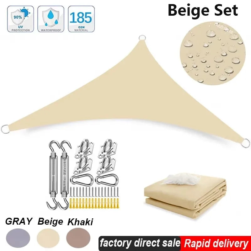 Triangle Sun Shade Sail Waterproof Outdoor Garden