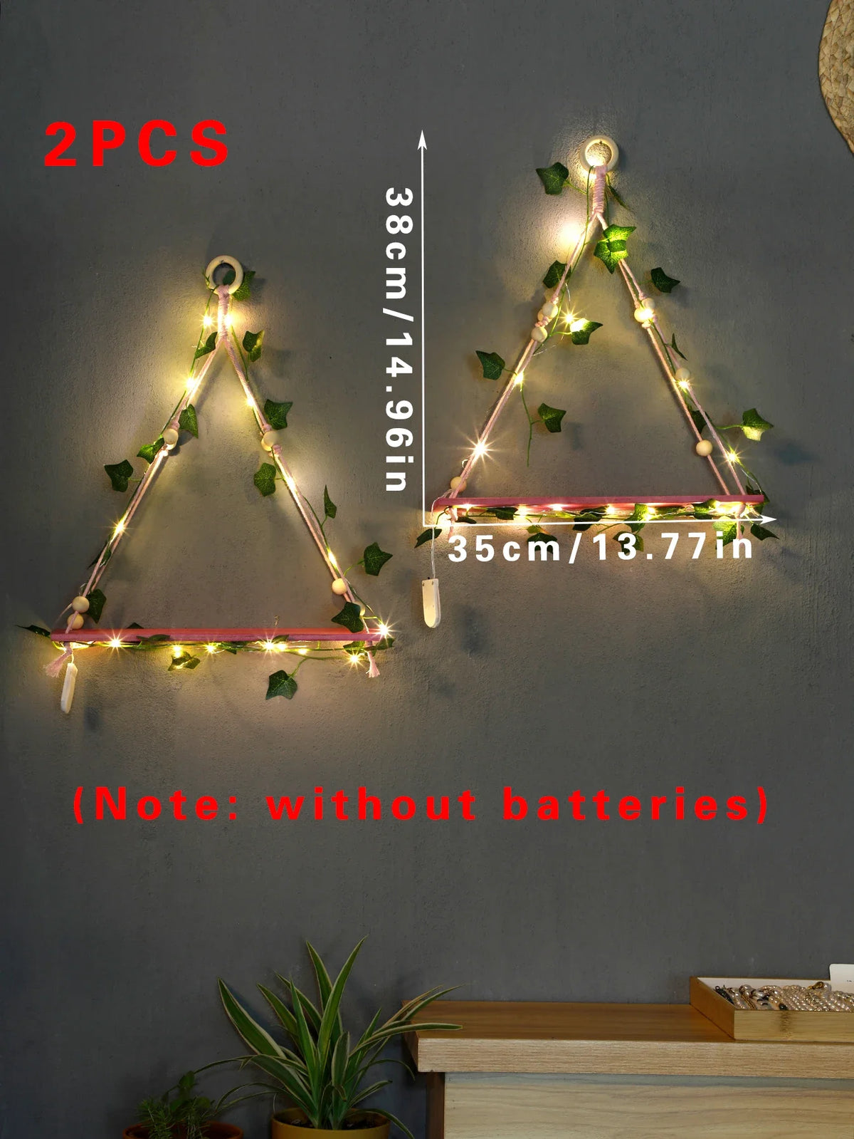 Mensola in legno con decorazione a foglia appesa, mensola LED decorativa, arredamento estetico per stanza, mensole galleggianti, espositore da parete per soggiorno