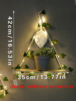 Mensola in legno con decorazione a foglia appesa, mensola LED decorativa, arredamento estetico per stanza, mensole galleggianti, espositore da parete per soggiorno