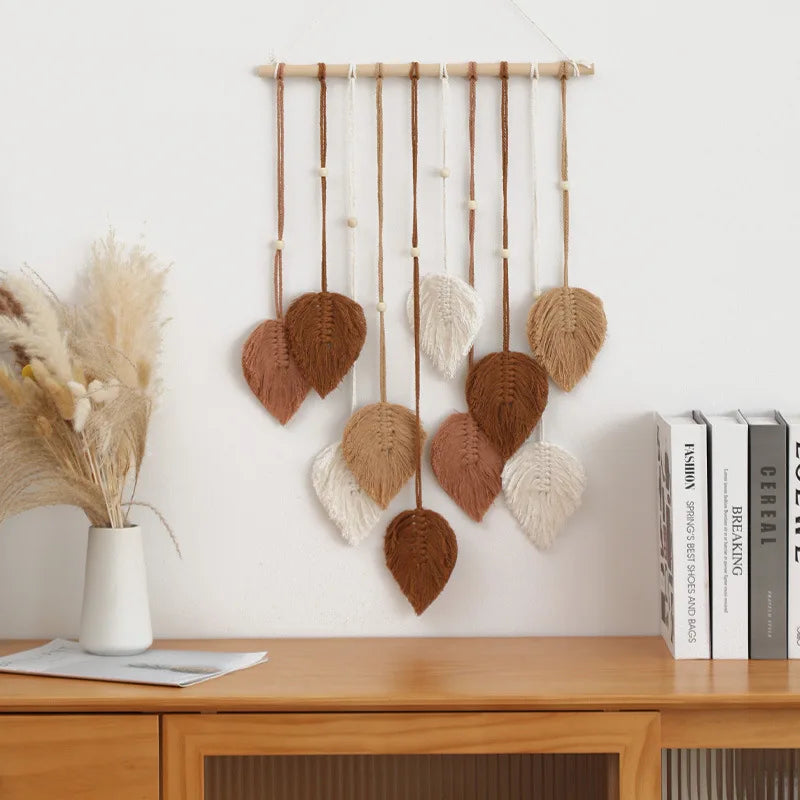 Modern Boho Leaf Macrame Wall Hanging