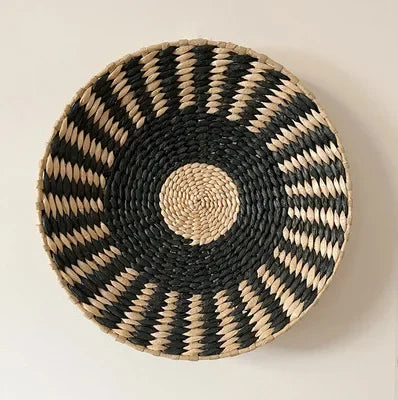 Panier mural tissé bohème