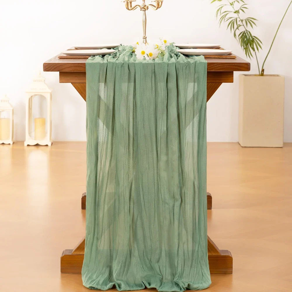 Lilac Purple Cheesecloth Table Runner