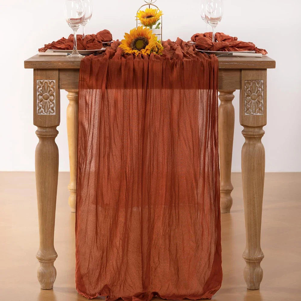 Lilac Purple Cheesecloth Table Runner