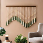 Macrame Wall Hanging Tapestry with Wooden Stick
