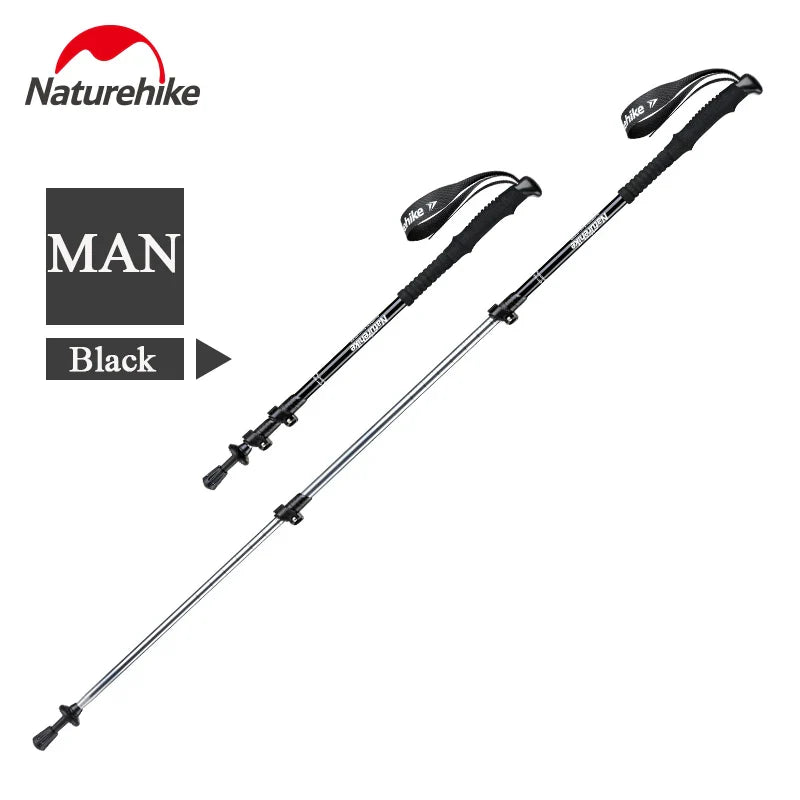 Bețe de drumeție din aluminiu Naturehike, cu trei segmente