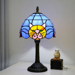 Midnight Cat Stained Glass Lamp