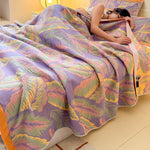 Coperta in garza di cotone floreale