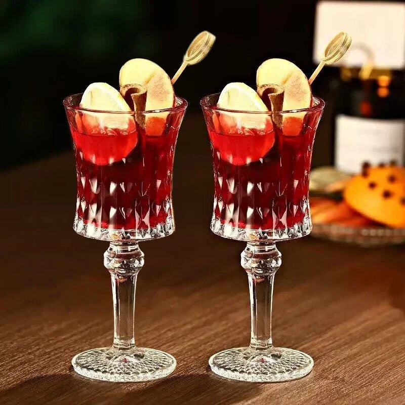 Vintage Crystal Glass Spirits Goblet Cup Cocktail Goblet Engraved Wine Glass Whisky Cups Juice Cup Beer Mug Home Bar Drinkware