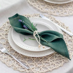 Set de 4 șervețele de masă din pânză, 100% in pur, 16x16Inch, cu tiv, ușor de întreținut, lavabile la mașină, pentru Crăciun, nuntă și petreceri