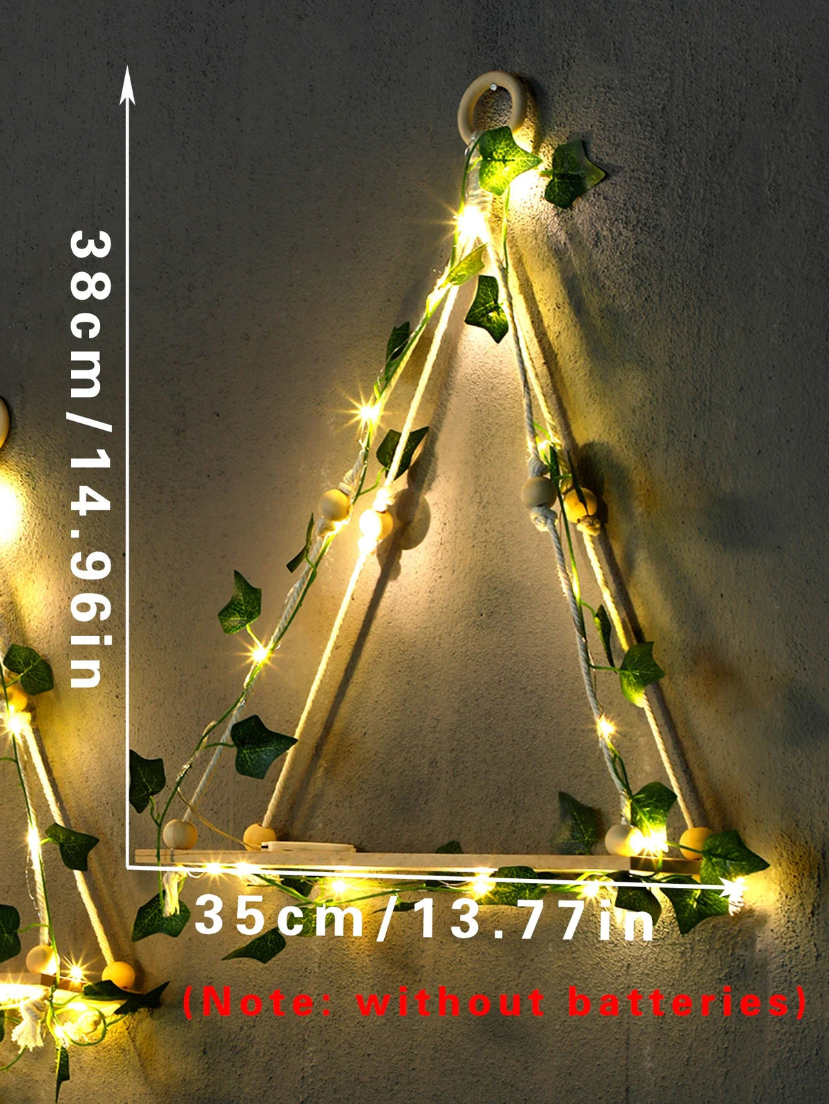 Mensola in legno con decorazione a foglia appesa, mensola LED decorativa, arredamento estetico per stanza, mensole galleggianti, espositore da parete per soggiorno