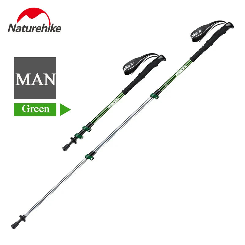 Bețe de drumeție din aluminiu Naturehike, cu trei segmente