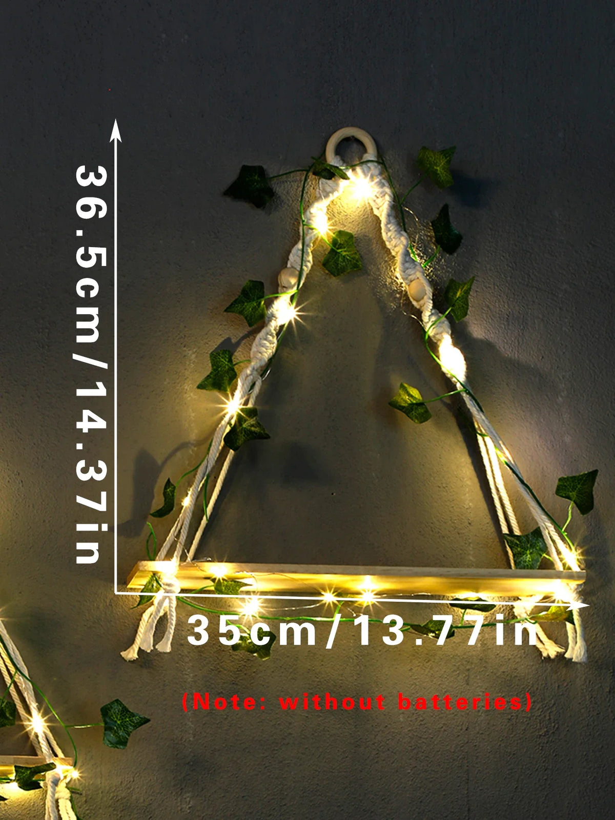 Mensola in legno con decorazione a foglia appesa, mensola LED decorativa, arredamento estetico per stanza, mensole galleggianti, espositore da parete per soggiorno