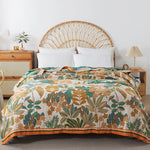 Flowers Cotton Blanket Bedspread Cooling Quilt