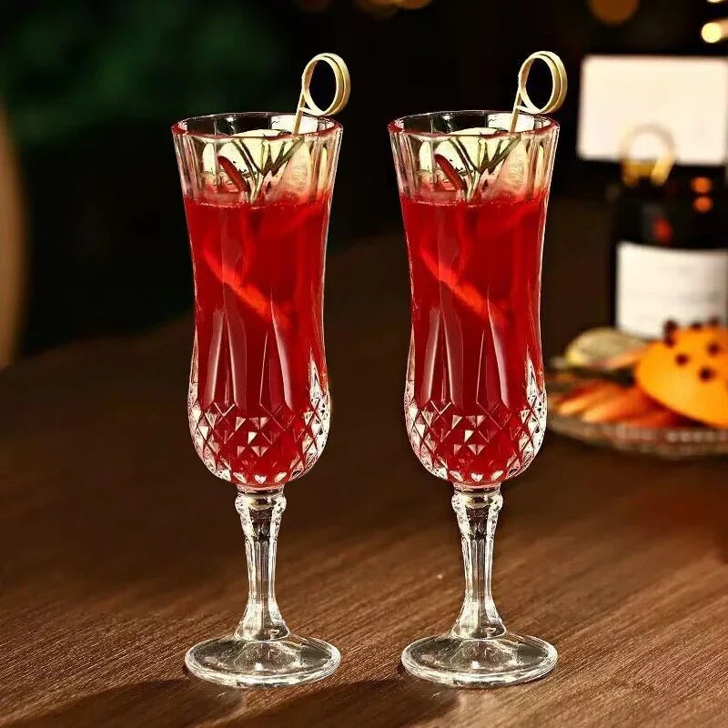 Vintage Crystal Glass Spirits Goblet Cup Cocktail Goblet Engraved Wine Glass Whisky Cups Juice Cup Beer Mug Home Bar Drinkware
