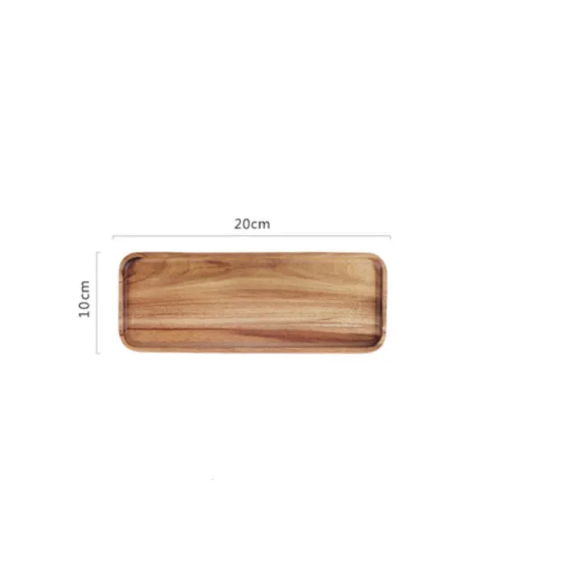 Natural Wooden Coffee Tray - Rectangular Serving Plate