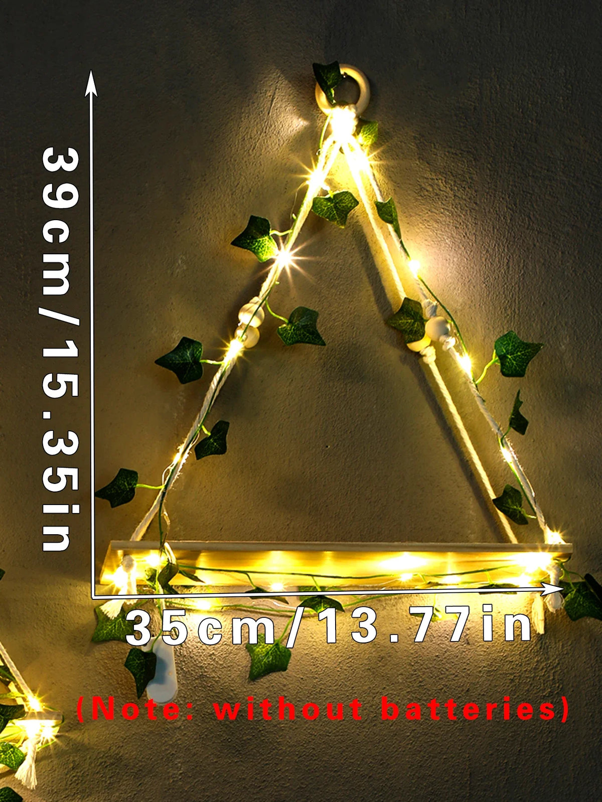 Mensola in legno con decorazione a foglia appesa, mensola LED decorativa, arredamento estetico per stanza, mensole galleggianti, espositore da parete per soggiorno